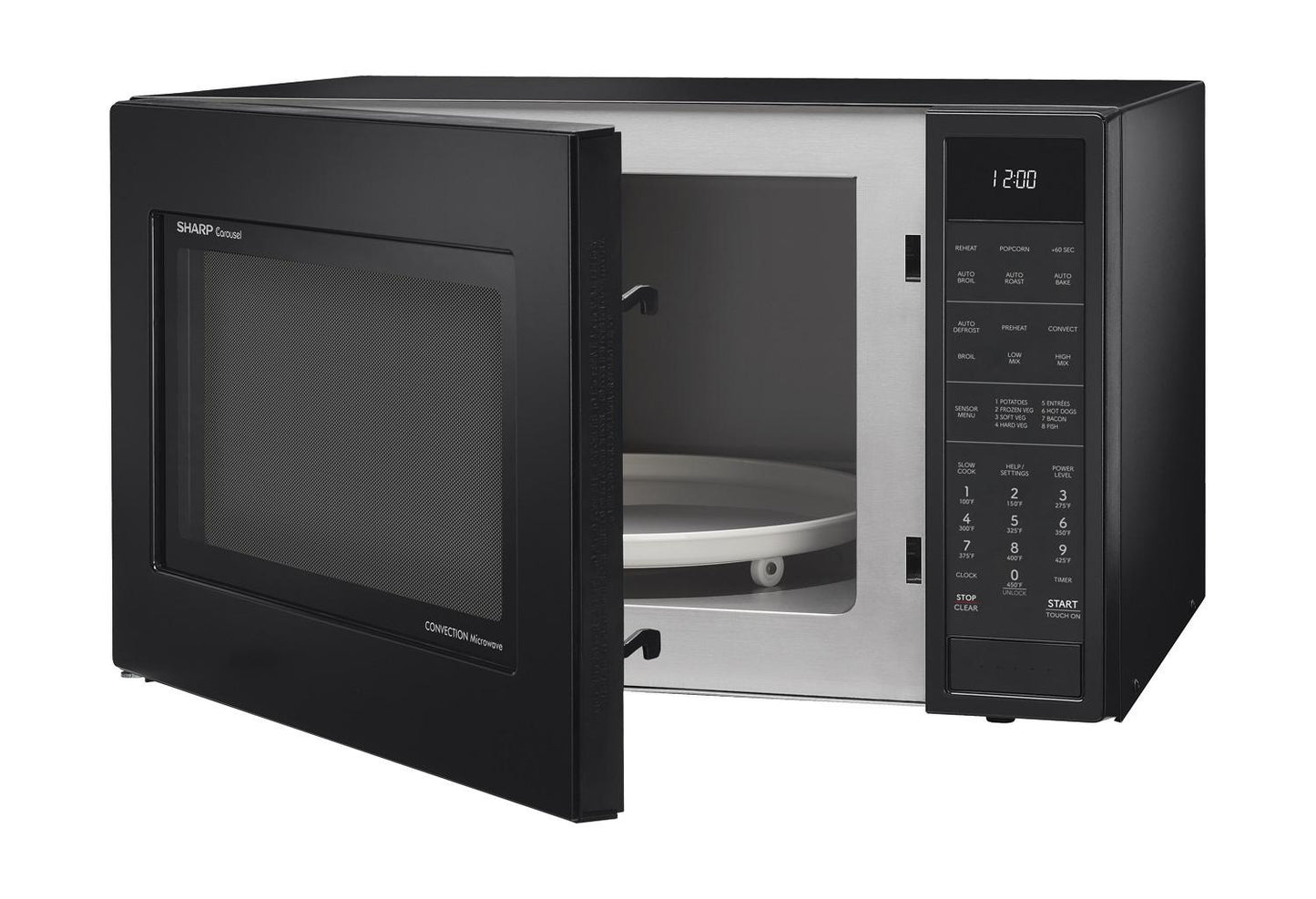 Sharp SMC1585KB Sharp 1.5 Cu. Ft. 900W Black Convection Countertop Microwave Oven