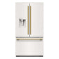 Kitchenaid KRFF436SPL 30 Cu. Ft. 36-Inch French Door Refrigerator With Exterior Water And Ice Dispenser And Wood-Look Sliding Tray In Porcelain White