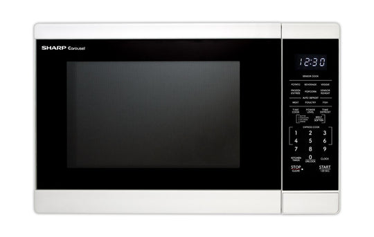 Sharp SMC1461KW Sharp 1.4 Cu. Ft. 1100W White Countertop Microwave Oven