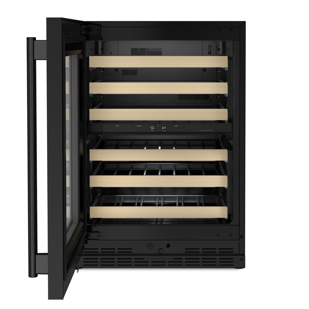 Kitchenaid KUWL524SBE 24" Undercounter Wine Cellar With Full-Extension Wood-Front Racks