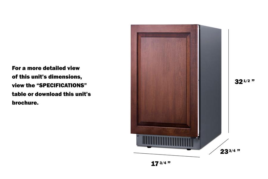 Summit BIM182OSADAIF 18" Wide Clear Outdoor Icemaker, Ada Compliant (Panel Not Included)