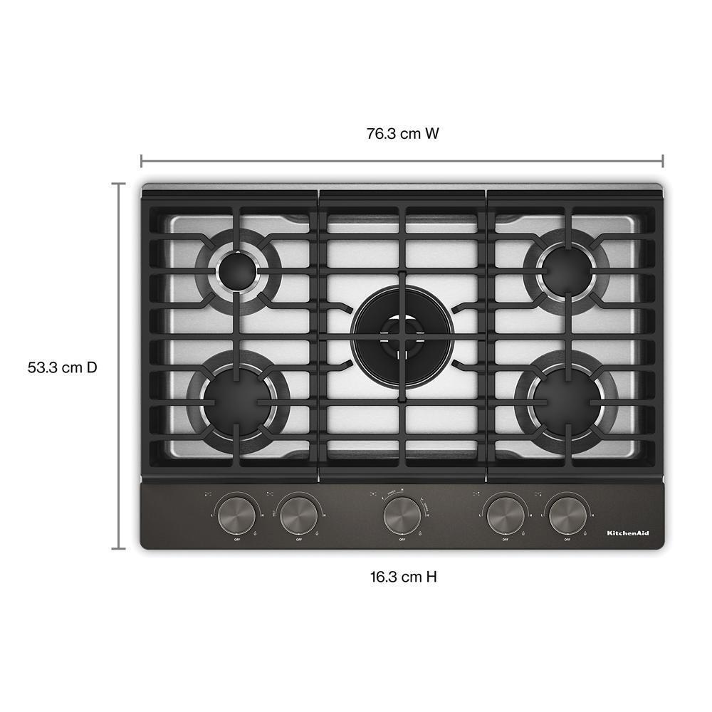 Kitchenaid KCGK730SBE Kitchenaid® 30 In. Gas Cooktop With 5 Burners And Integrated Wok Grate