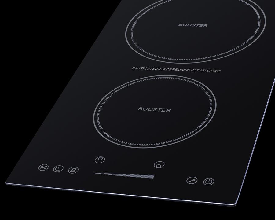 Summit SINCH230V2B 12" Wide 208-240V 2-Zone Induction Cooktop Induction Cooktop With Safety Shutoff