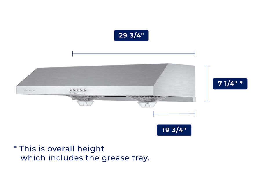 Hauslane UCC100SS30 Hauslane Chef 30-In Ducted Stainless Steel Undercabinet Range Hood