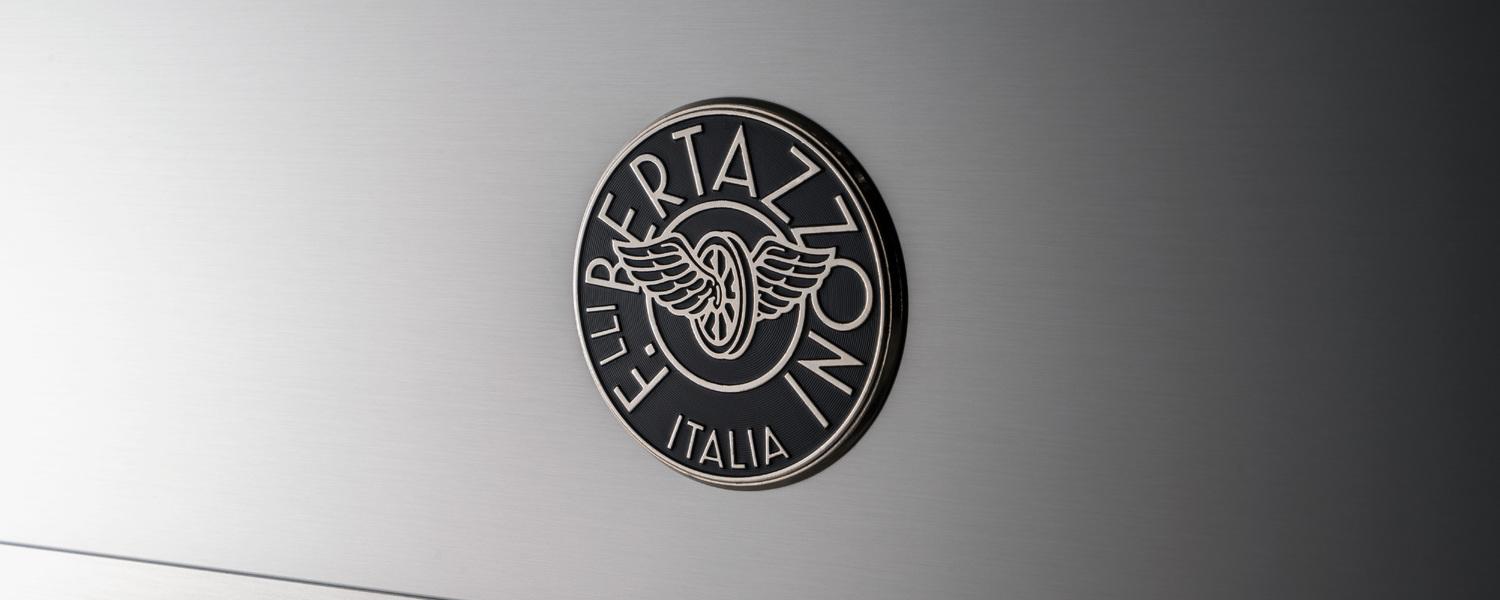 Bertazzoni HER486BTFGMNG 48 Inch All-Gas Range 6 Brass Burner And Griddle - Gold Accents Stainless Steel/Gold