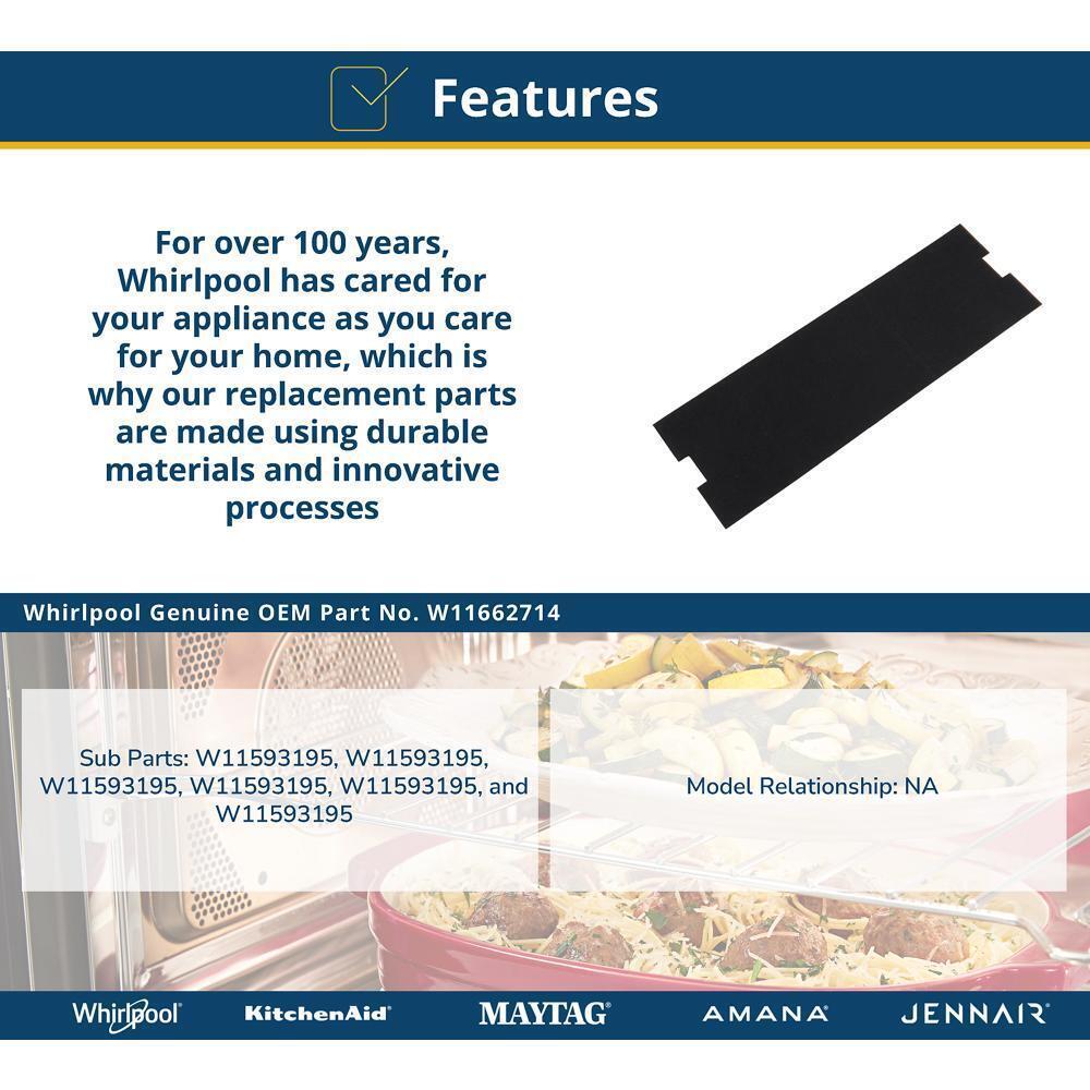 Jennair W11662714 Microwave Hood Combination Charcoal Filter For Wmmf5930P, Kmmf330P, Mmmf6030P Models (19-In X 6.25-In)