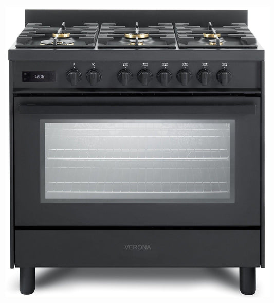 Verona VMFSGE365EE Verona Ult Midnight 36" Dual Fuel Range - Full Black