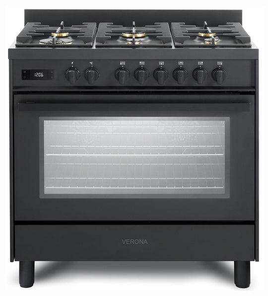 Verona VMFSGE365EE Verona Ult Midnight 36" Dual Fuel Range - Full Black