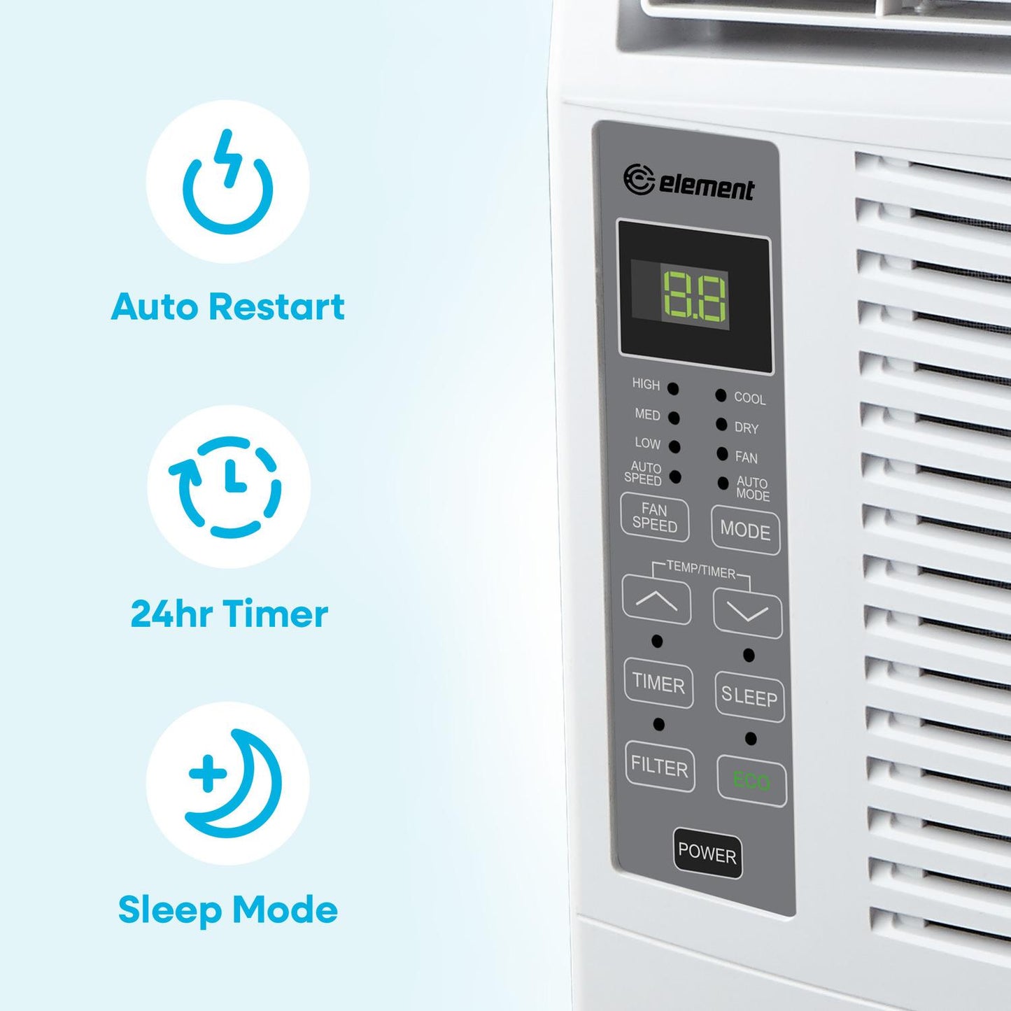 Element Appliance EWR06E Element 6,000 Btu Window Air Conditioner - White (Ewr06E)