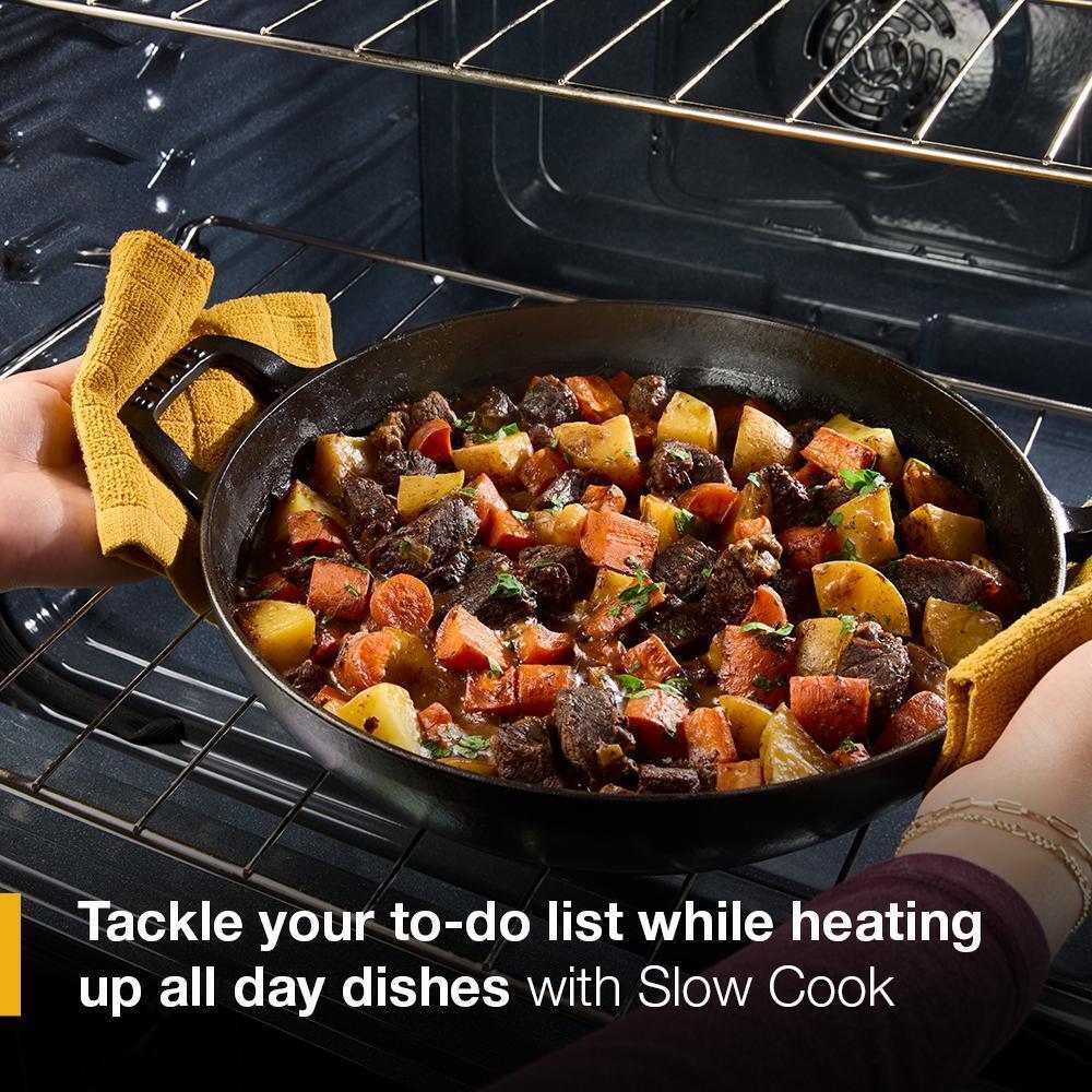 Whirlpool WSES4530TS 30-Inch Electric Smart Range With Air Cooking Technology And Steam Clean