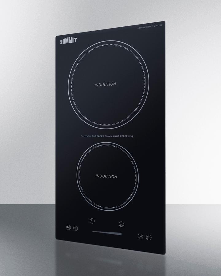Summit SINCH115V2B 12" Wide 115V 2-Zone Induction Cooktop With Safety Shutoff