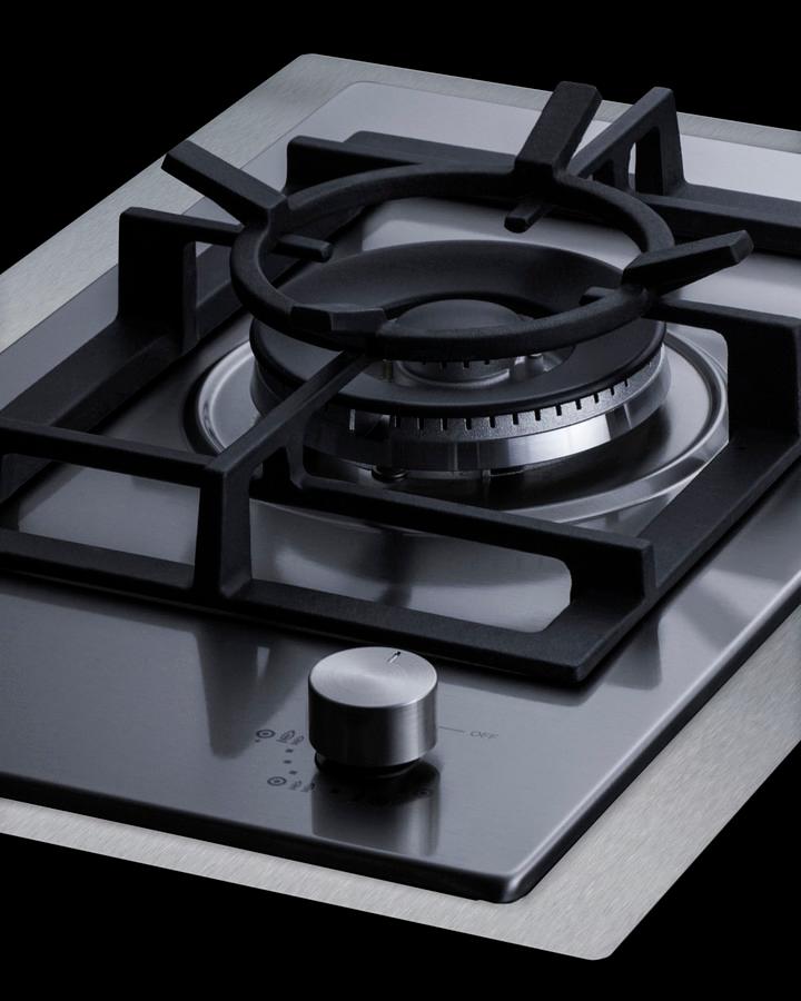 Summit GCJ1SSTK15 15" Wide 1-Burner Gas Cooktop In Stainless Steel