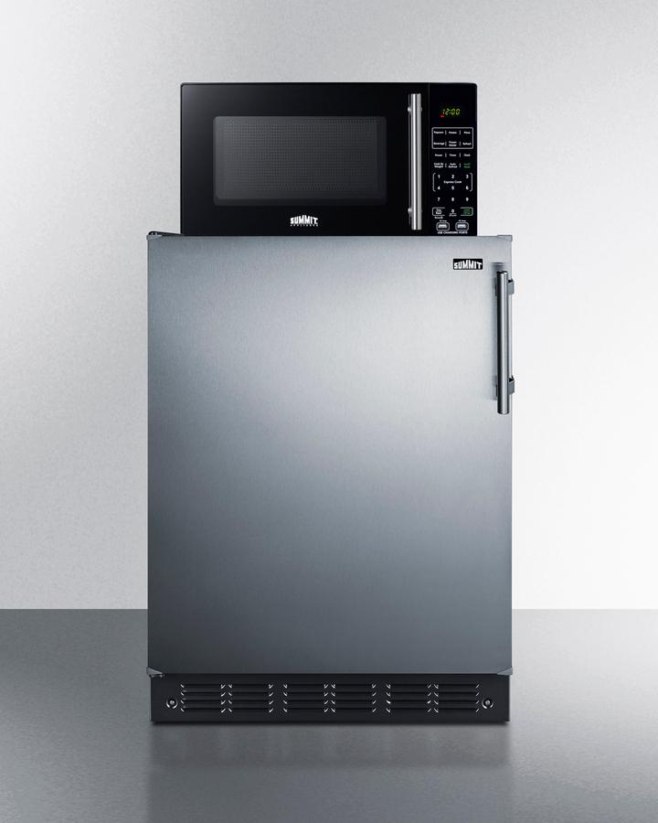 Summit MRF6BK2SSALHD Microwave/Refrigerator Combination With Allocator
