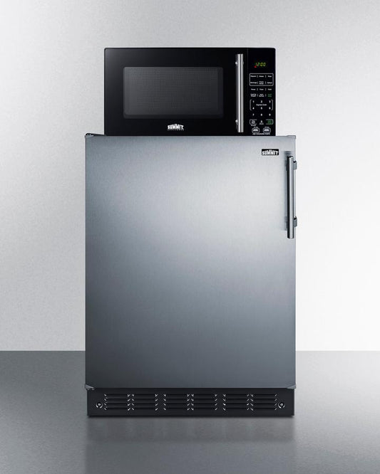Summit MRF6BK2SSALHD Microwave/Refrigerator Combination With Allocator