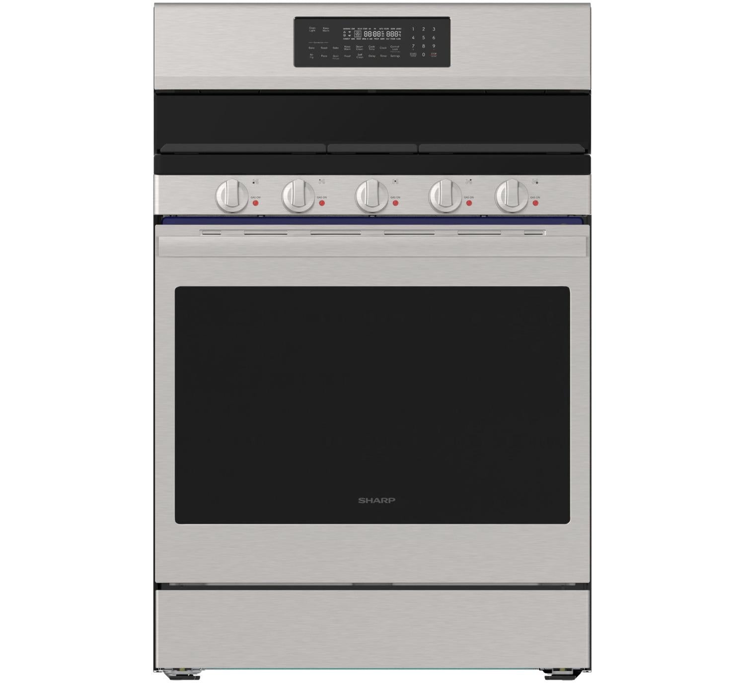 Sharp SFG3075MS 30 In. 5 Burner 6.1 Cu. Ft. Freestanding Gas Range With True European Convection