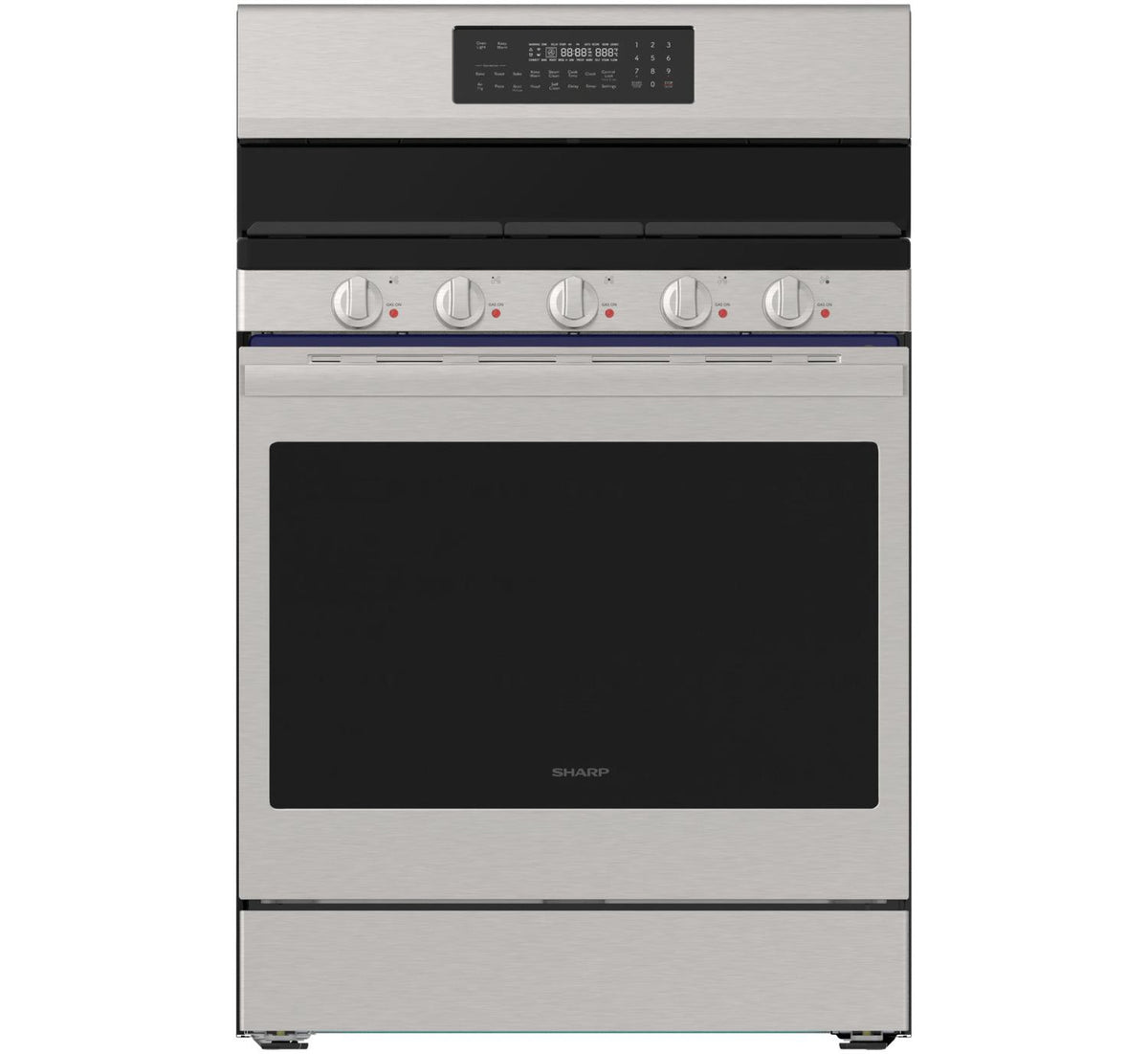 Sharp SFG3075MS 30 In. 5 Burner 6.1 Cu. Ft. Freestanding Gas Range With True European Convection