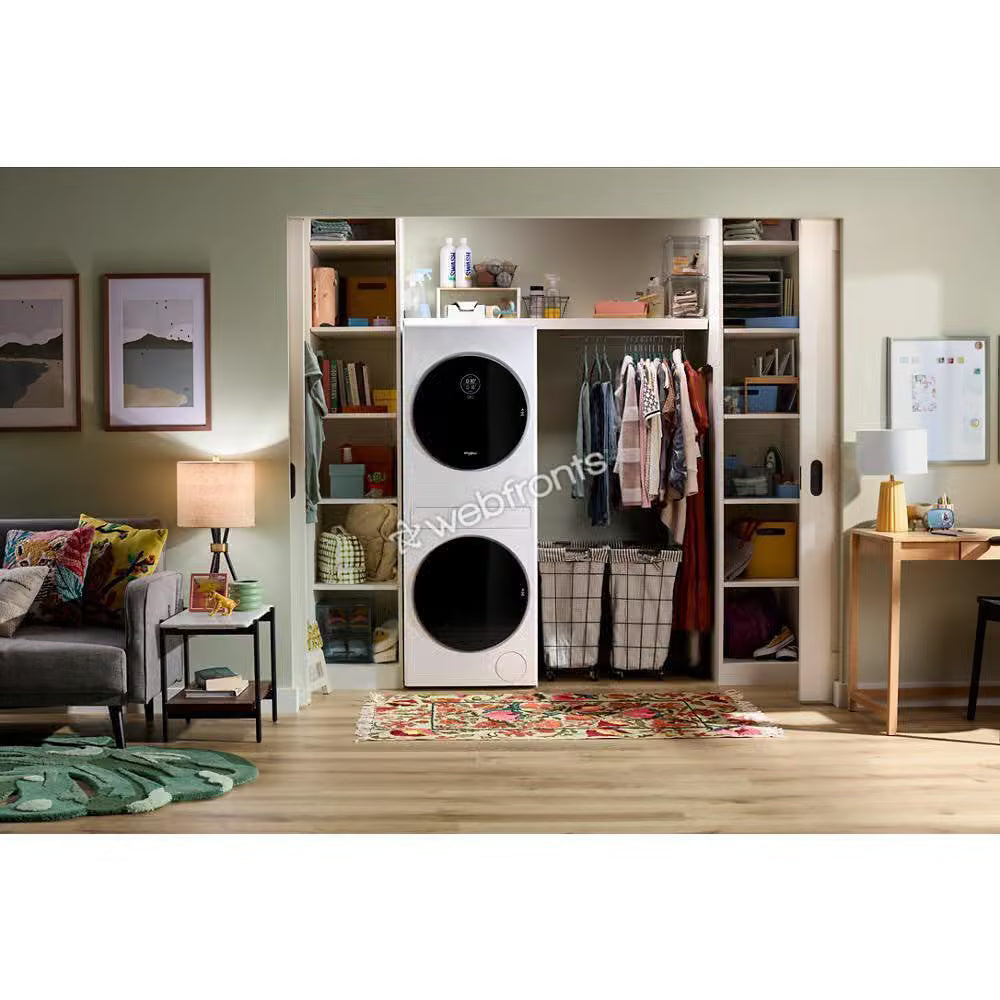 Whirlpool WFH5424SW Compact Energy Star® Ventless Heat Pump Laundry Tower With 2.7-Cu Ft Washer And Electric 4.3-Cu Ft Dryer