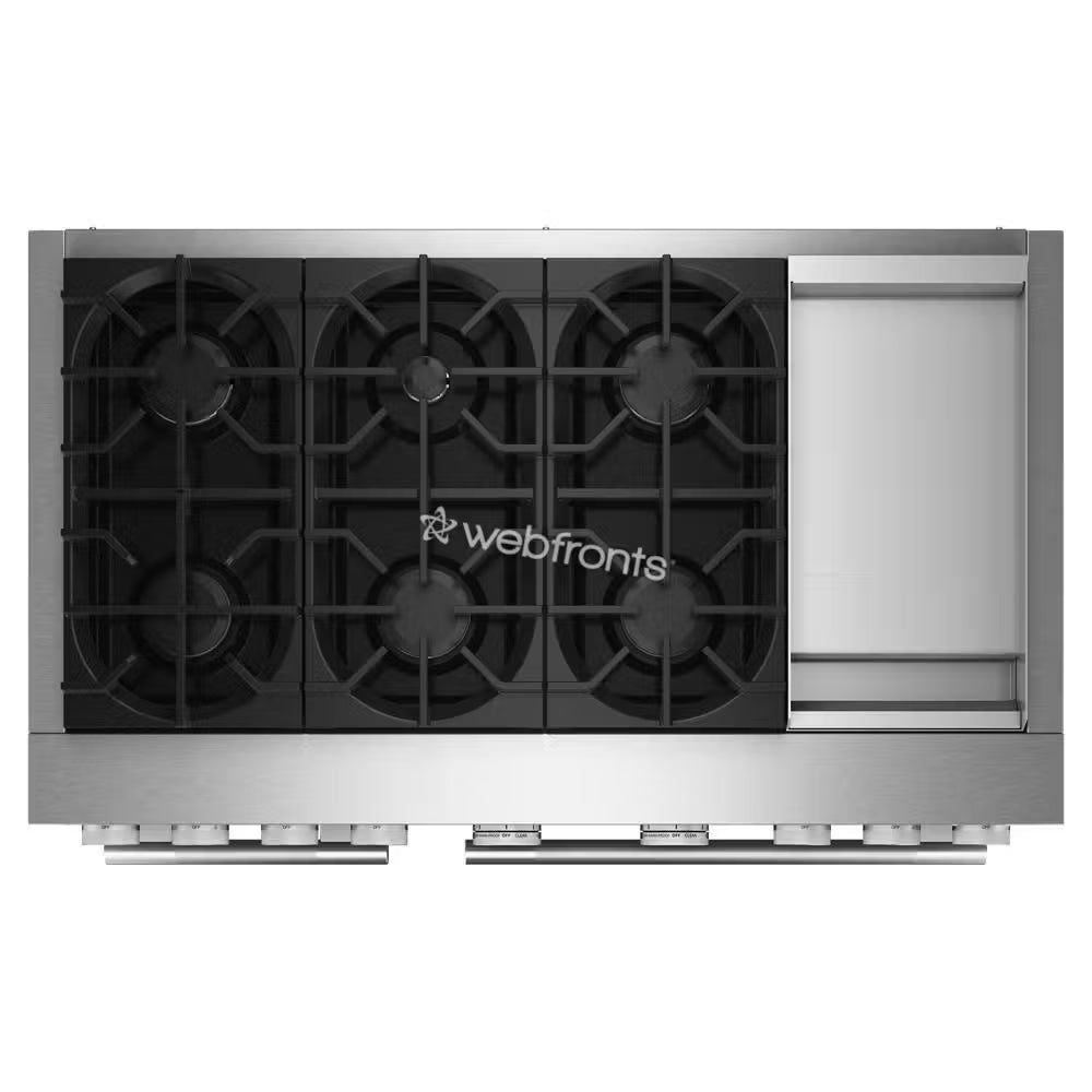Kitchenaid KFDD948SDC 48-Inch 6 Burner Commercial-Style Dual Fuel Range With Griddle