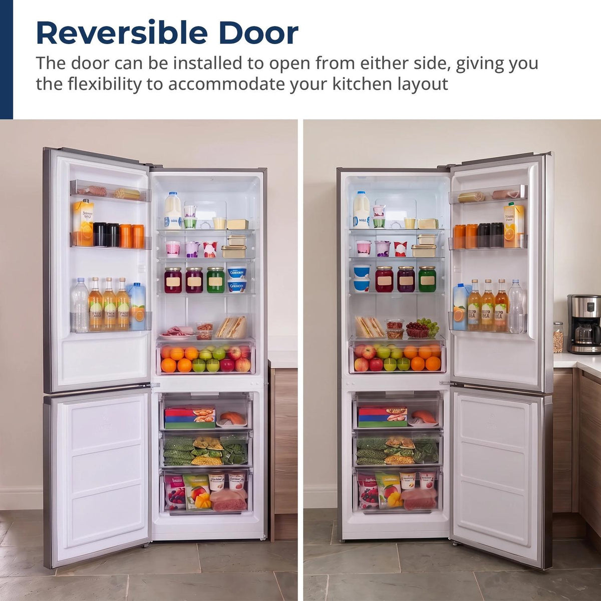 Sharp SJB1045SNS 10.4 Cu. Ft. Counter Depth 24 In. Bottom Freezer 2-Door Refrigerator With Reversible Door In Stainless Steel