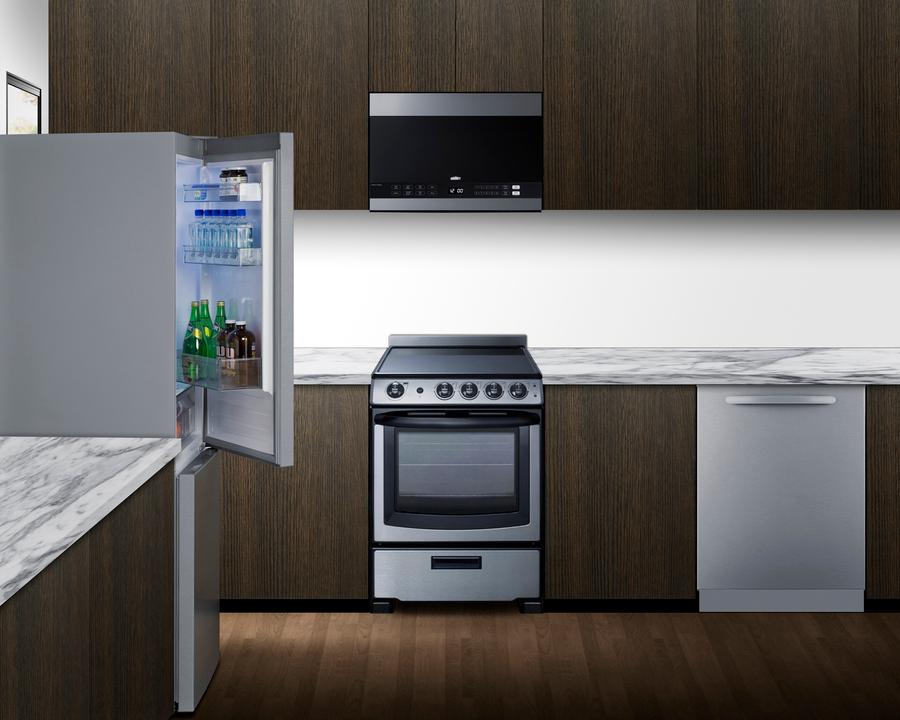 Summit FFBF124SS 24" Wide Bottom Mount Refrigerator-Freezer