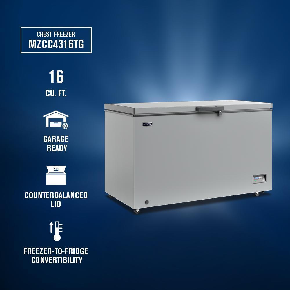 Maytag MZCC4316TG Maytag® 16 Cu. Ft. Garage Ready Chest Freezer With Freezer-To-Fridge Convertibility