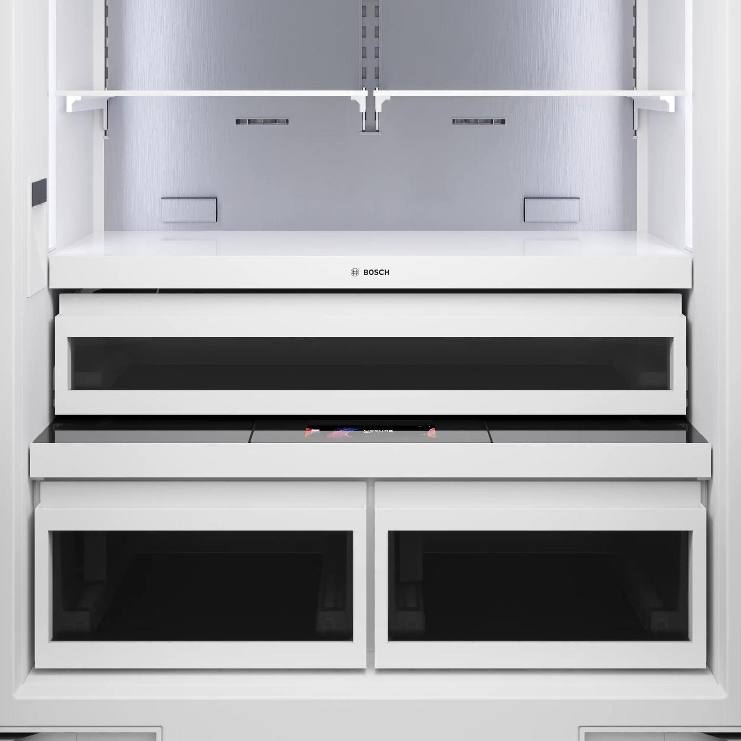 Bosch B36BT130NS Benchmark®, Vario Built-In Fridge-Freezer With Freezer At Bottom, 36'', Soft Close Flat Hinge