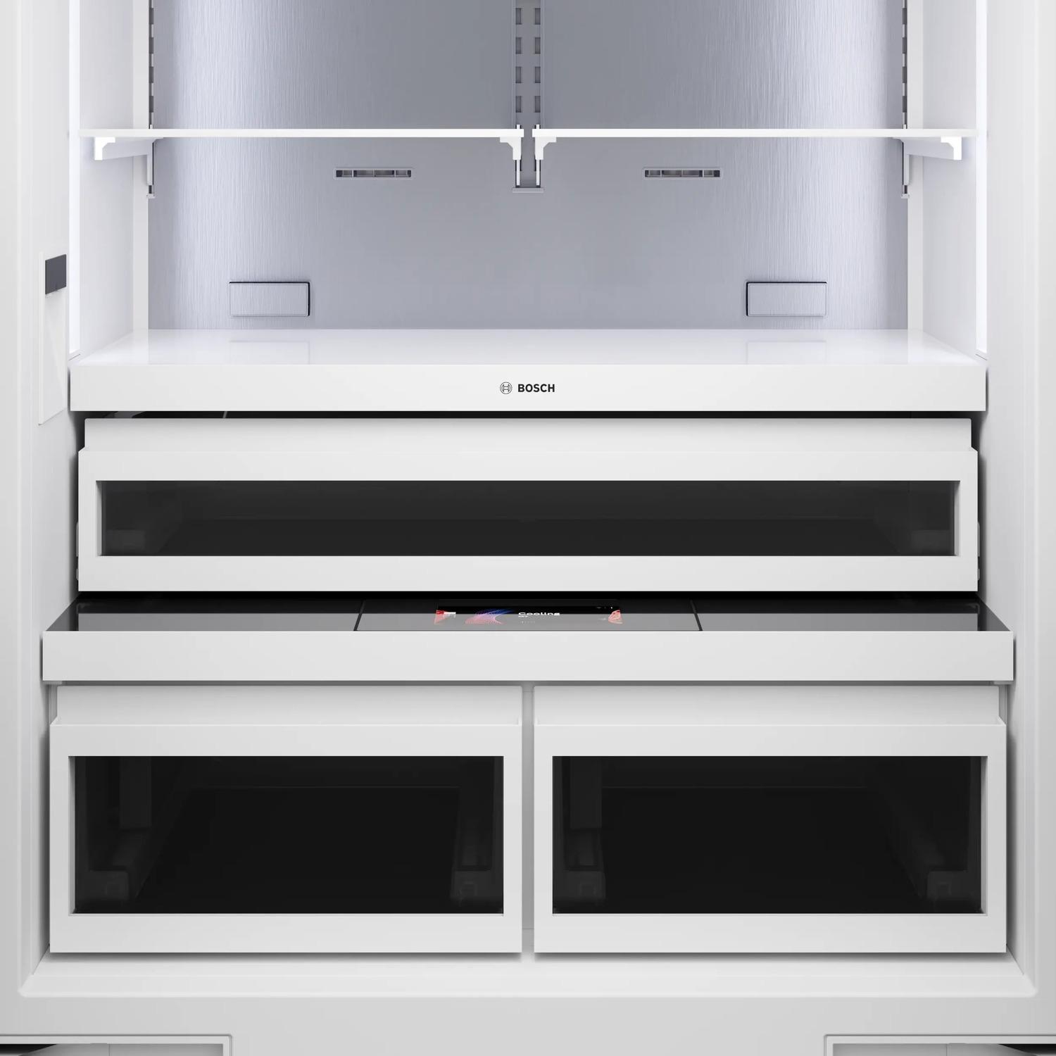Bosch B36BT130NS Benchmark®, Vario Built-In Fridge-Freezer With Freezer At Bottom, 36'', Soft Close Flat Hinge