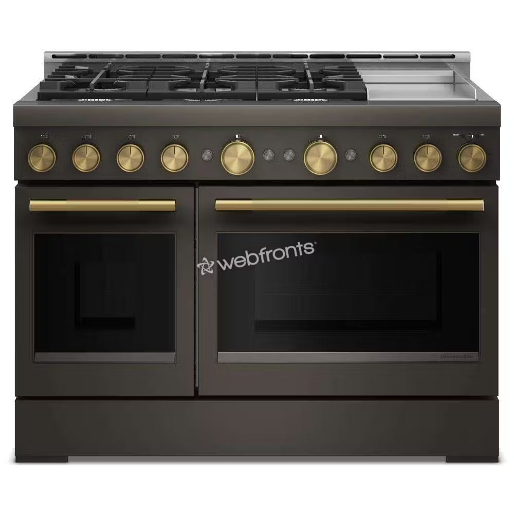 Kitchenaid KFGD948SBE Kitchenaid® 48-Inch 6 Burner Commercial-Style Gas Range With Griddle