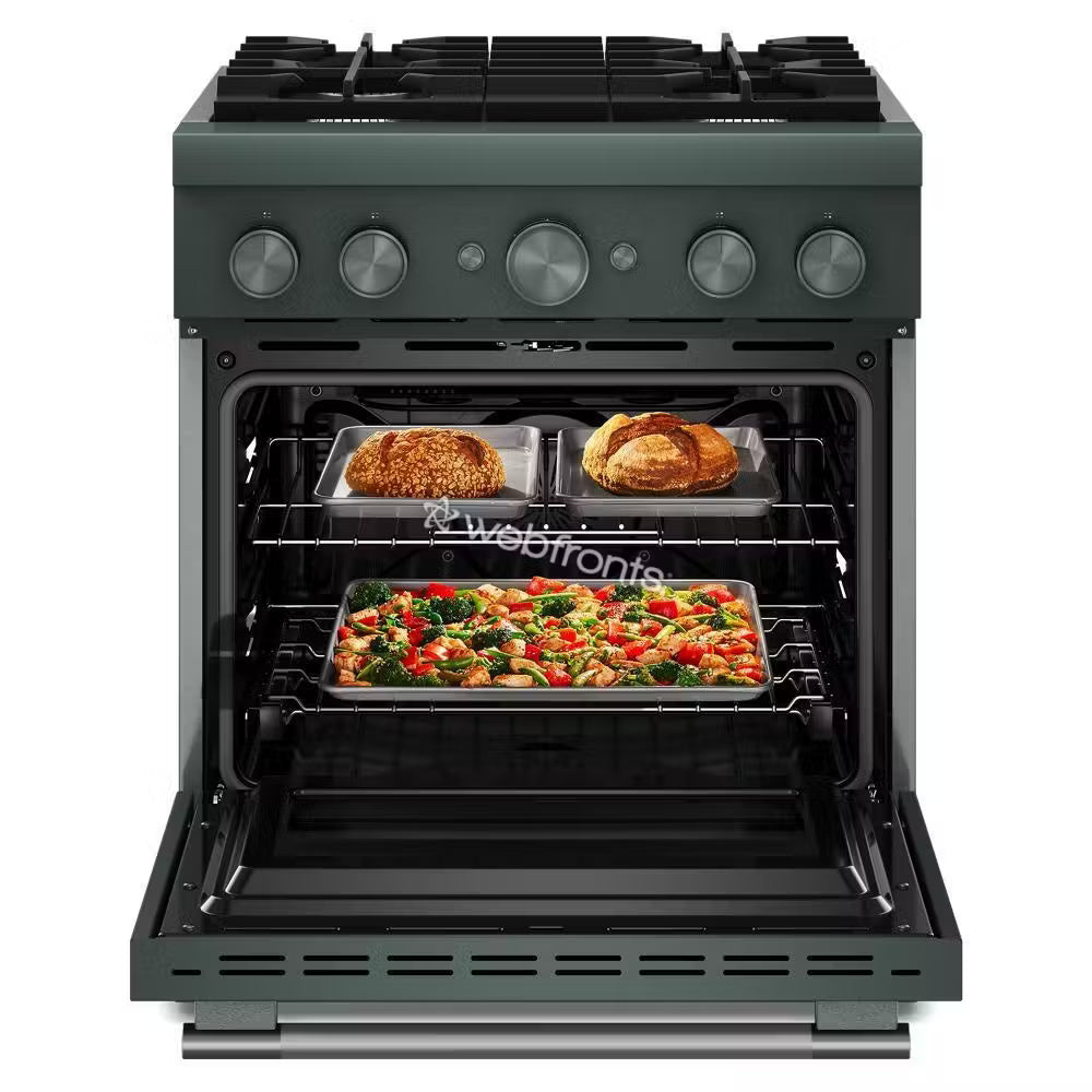 Kitchenaid KFDS930SJP 30-Inch 4 Burner Commercial-Style Dual Fuel Range With No Preheat Air Fry Mode
