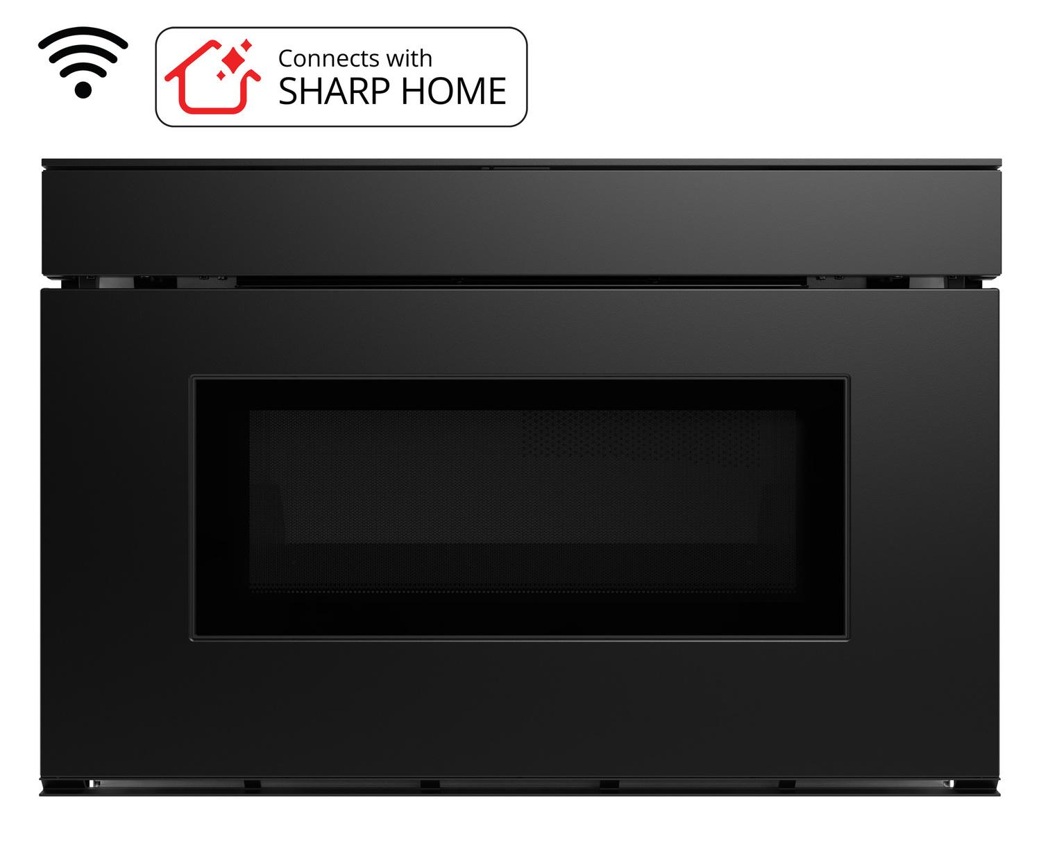Sharp SMD2479MB Sharp 24 In. 1.2 Cu. Ft. Deco Series Built-In Smart Microwave Drawer™ Oven With Easy Wave Open In Black