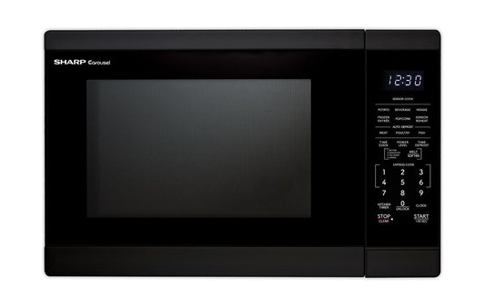 Sharp SMC1461KB Sharp 1.4 Cu. Ft. 1100W Black Countertop Microwave Oven