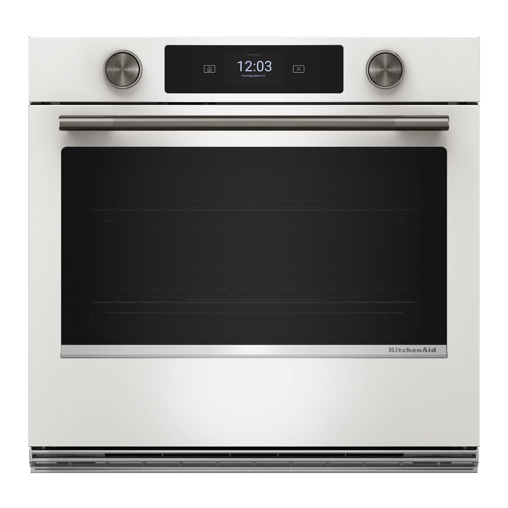 Kitchenaid KOES730SPL 30-Inch Smart Electric Single Wall Oven With Assisted Cooking Modes - Porcelain White