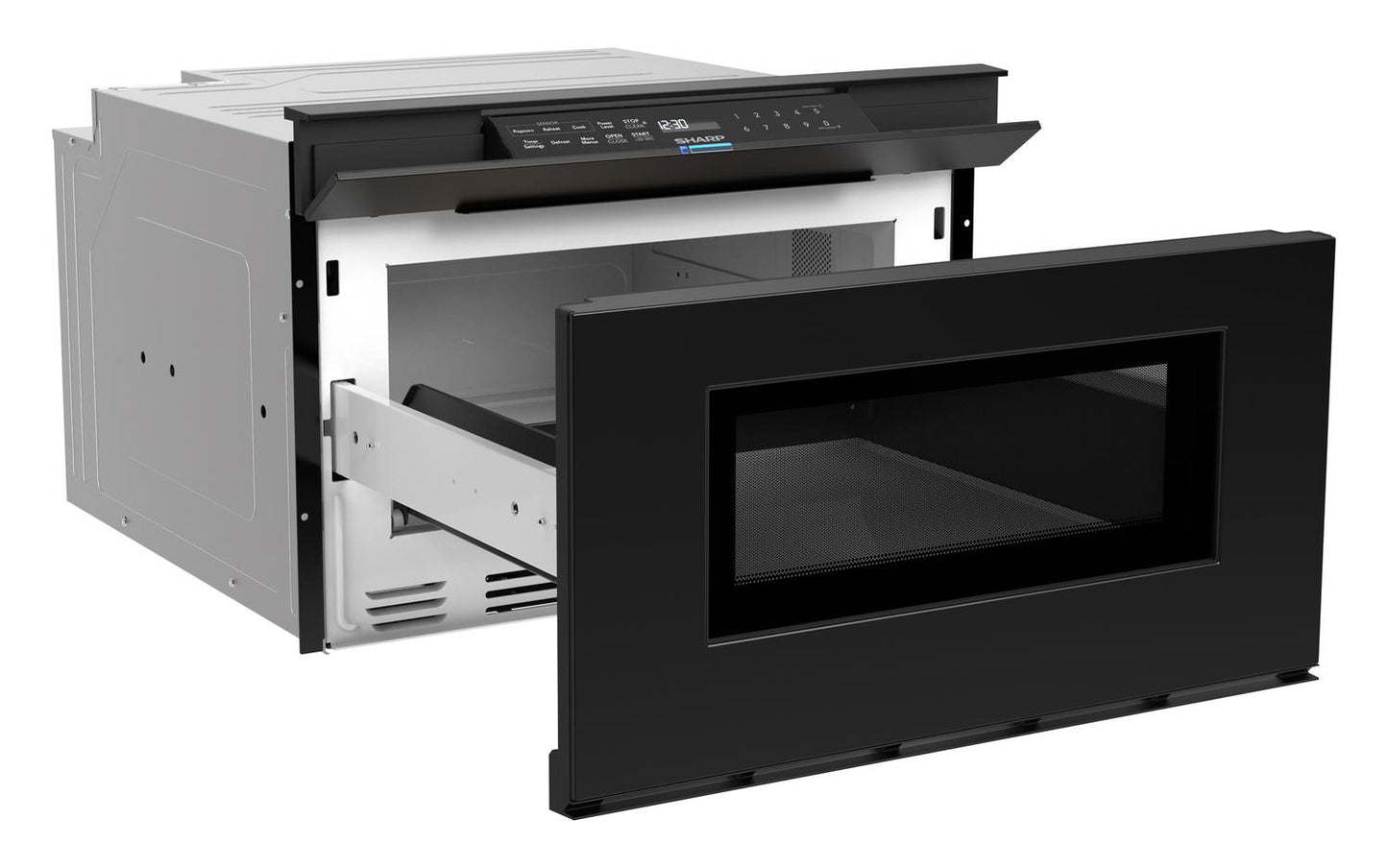 Sharp SMD2479MB Sharp 24 In. 1.2 Cu. Ft. Deco Series Built-In Smart Microwave Drawer™ Oven With Easy Wave Open In Black