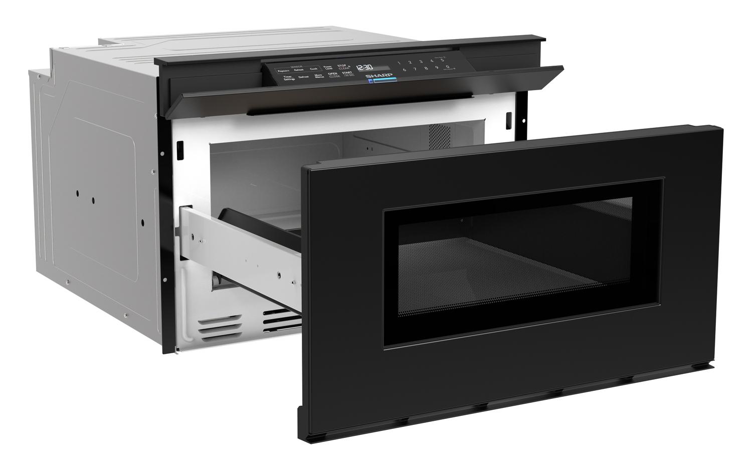 Sharp SMD2479MB Sharp 24 In. 1.2 Cu. Ft. Deco Series Built-In Smart Microwave Drawer™ Oven With Easy Wave Open In Black