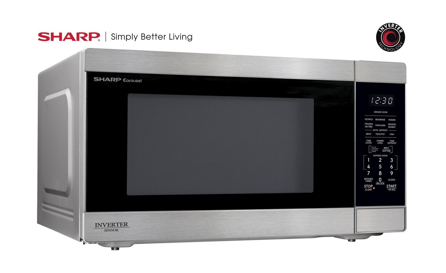 Sharp SMC2266KS Sharp 2.2 Cu. Ft. 1200W Stainless Steel Countertop Microwave Oven With Inverter Technology