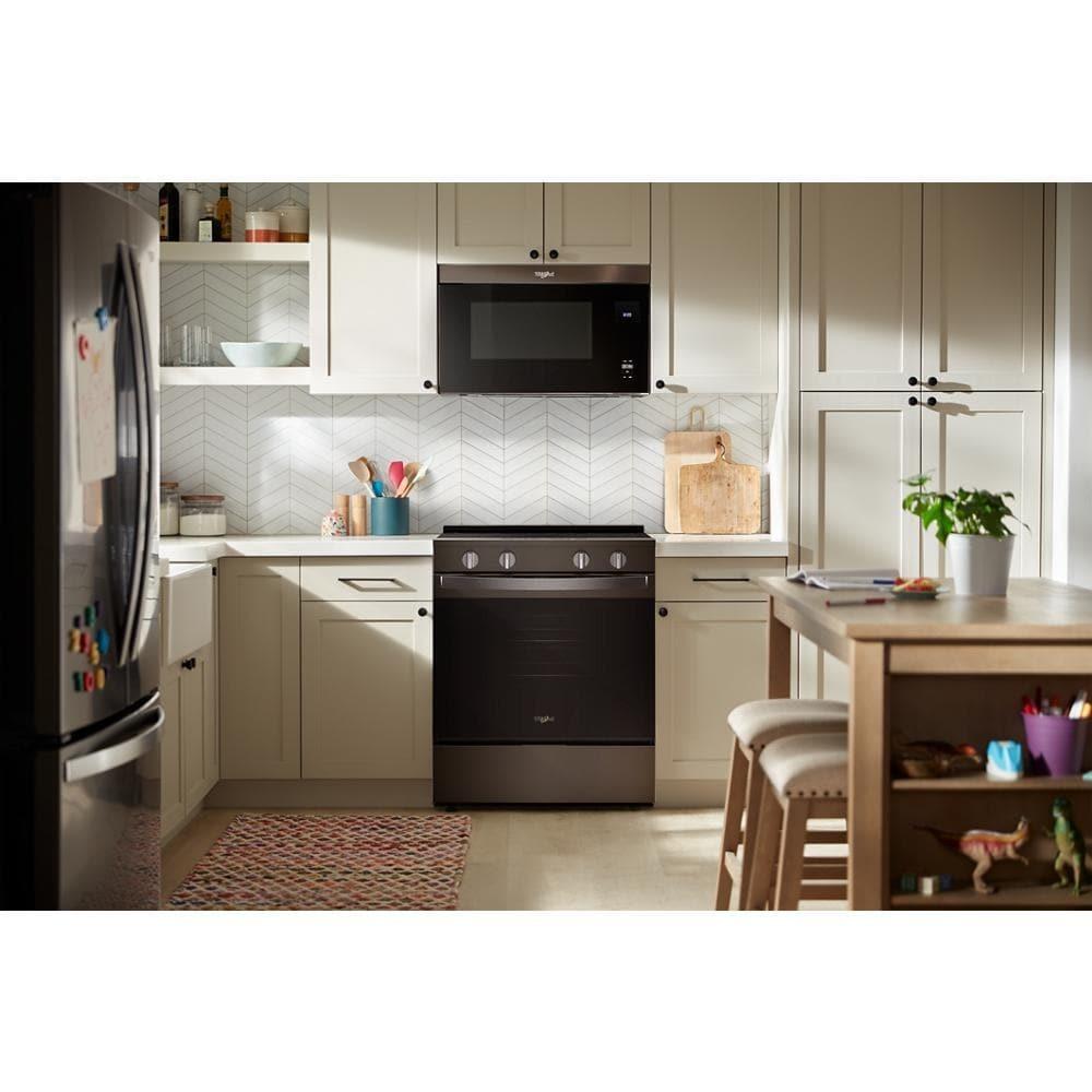 Whirlpool WSES4530TV 30-Inch Electric Smart Range With Air Cooking Technology And Steam Clean