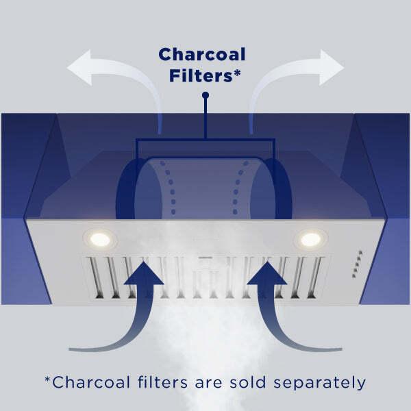 Hauslane INR100SS30 Hauslane Chef 30-In Convertible Stainless Steel Undercabinet Range Hood Insert