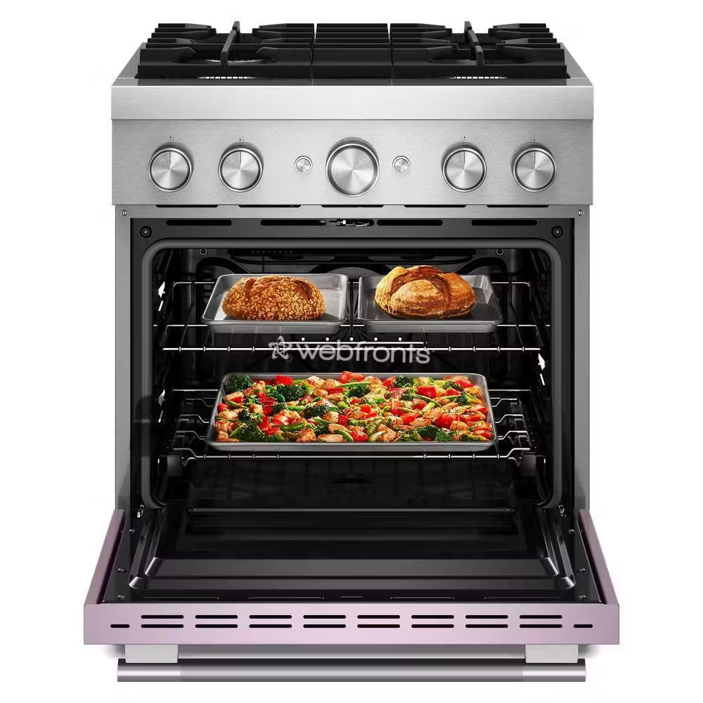 Kitchenaid KFDS930SWF 30-Inch 4 Burner Commercial-Style Dual Fuel Range With No Preheat Air Fry Mode