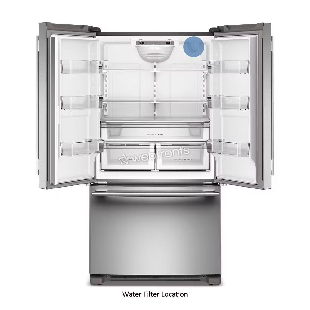 Kitchenaid KRFF136SPS 25 Cu. Ft. 36-Inch Standard-Depth French Door Refrigerator With Internal Water Dispenser