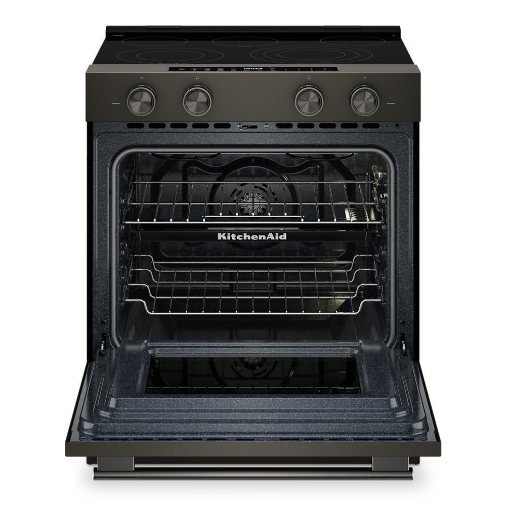 Kitchenaid KSES530SBE 5.3 Cu. Ft. Smart Slide-In Electric Range With Two Even-Heat&#8482; Hyper Elements And Convection Cooking Modes
