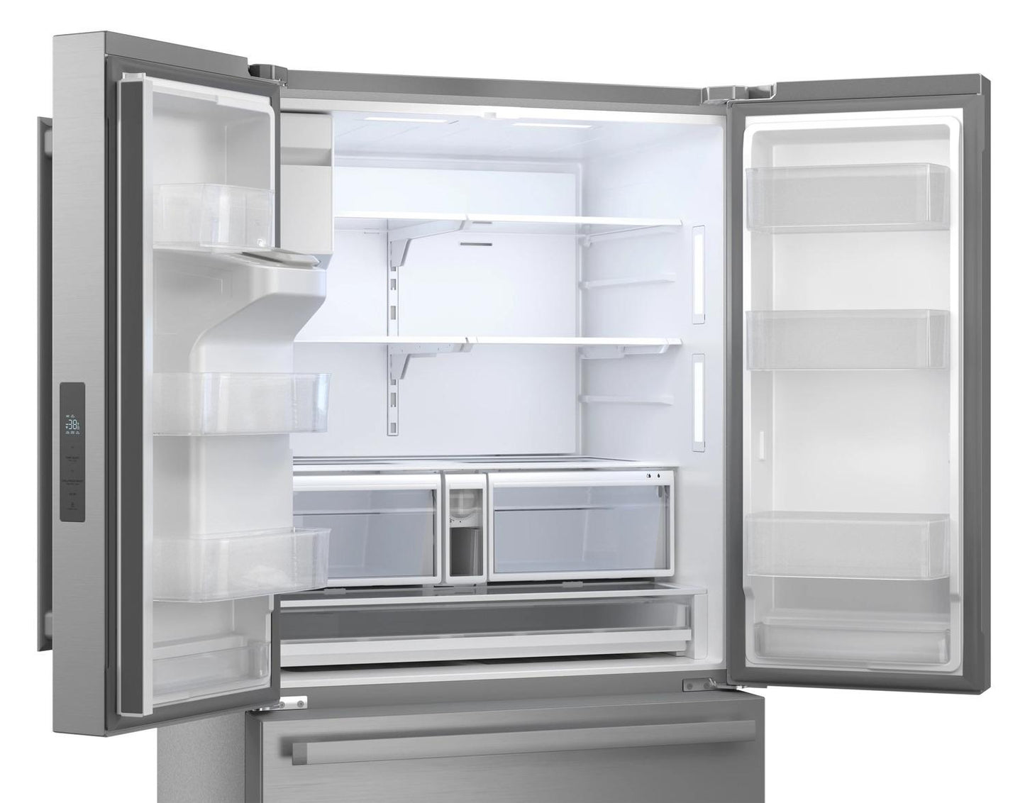Sharp SJF2955MS 28.9 Cu.Ft. Standard Depth 36 In. French 3-Door Refrigerator With Water Dispenser In Stainless Steel