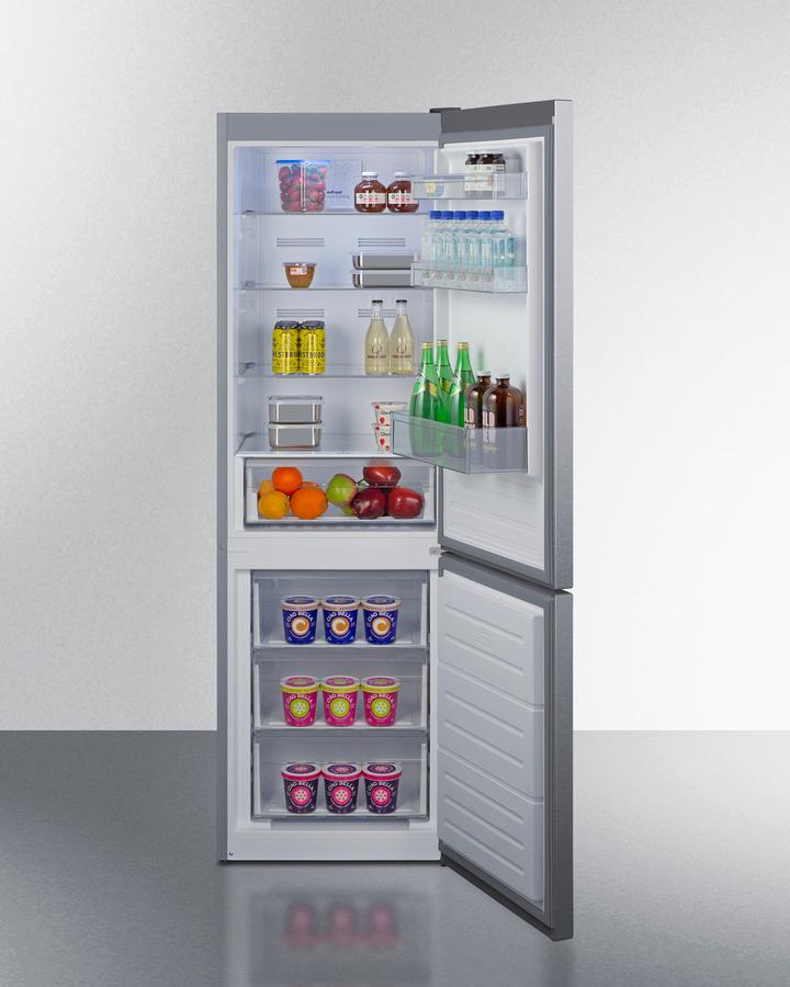 Summit FFBF124SS 24" Wide Bottom Mount Refrigerator-Freezer