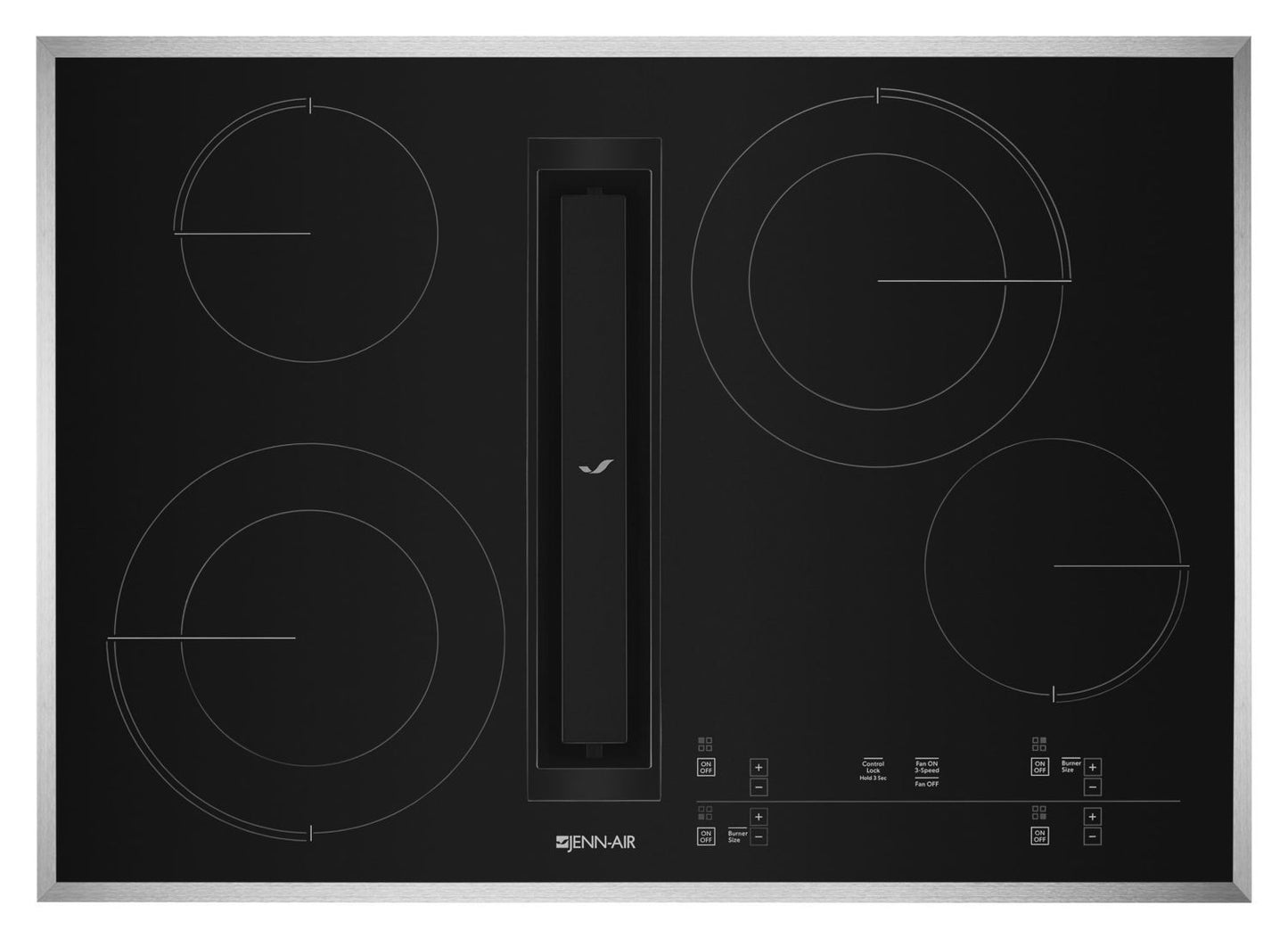 Jennair JED4430GS Euro-Style 30" Jx3 Electric Downdraft Cooktop With Glass-Touch Electronic Controls Stainless Steel
