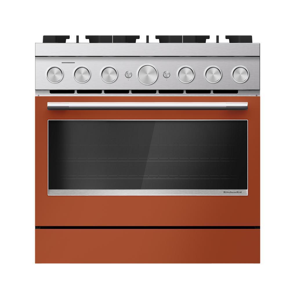 Kitchenaid KFDS936SSC 36-Inch 6 Burner Commercial-Style Dual Fuel Range With No Preheat Air Fry Mode