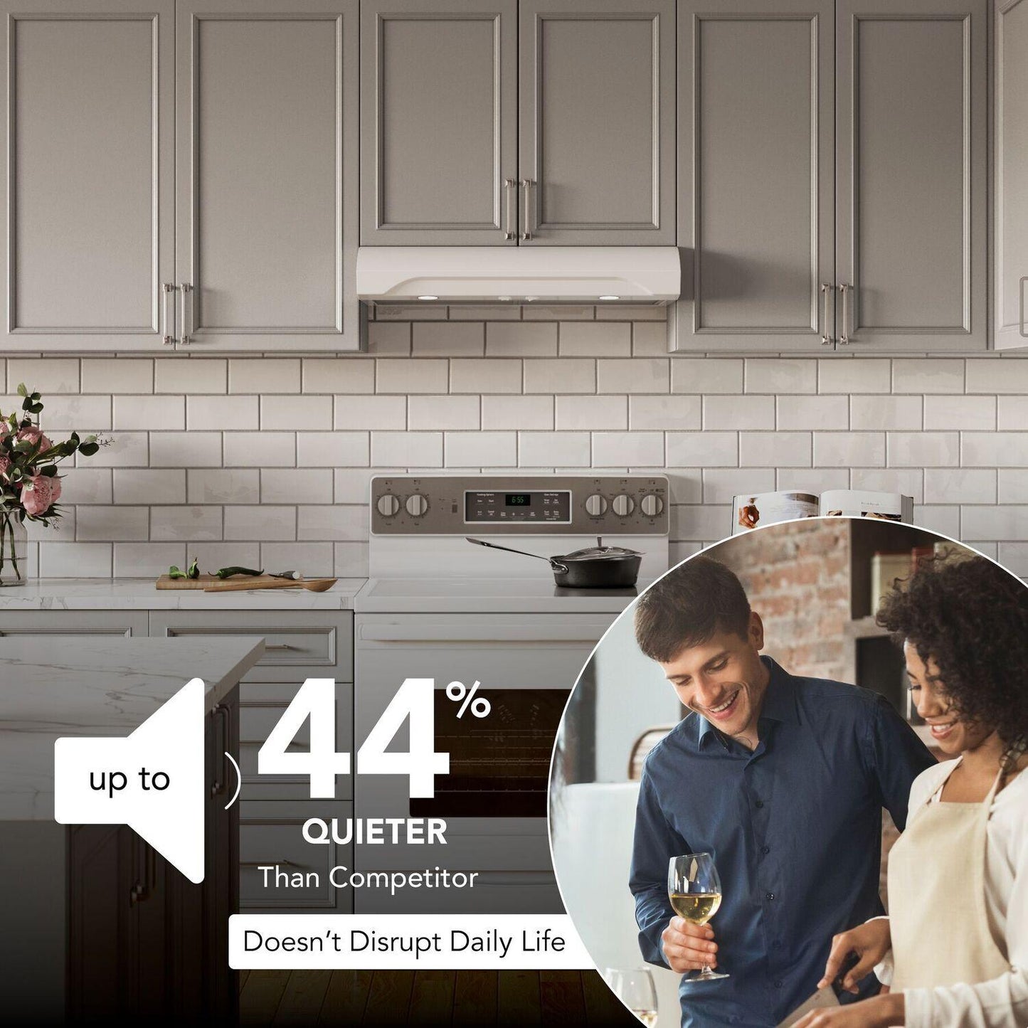 Broan ALT1303WW Alta 30-Inch 350 Max Blower Cfm 1.5 Sones White Range Hood