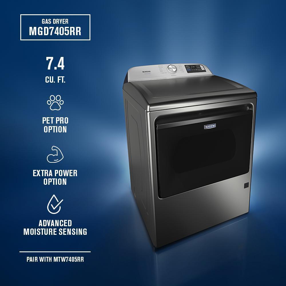 Maytag MGD7405RR 7.4 Cu. Ft. Smart Top Load Dryer With Pet Pro Option