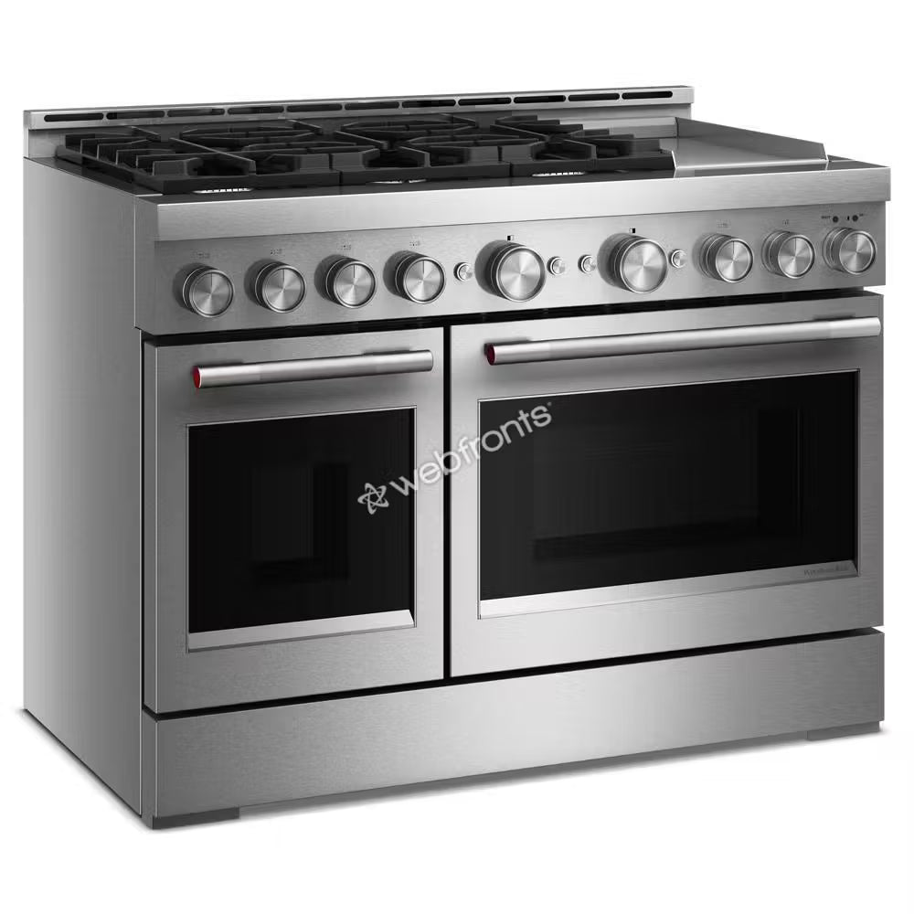 Kitchenaid KFGD948SSS Kitchenaid® 48-Inch 6 Burner Commercial-Style Gas Range With Griddle