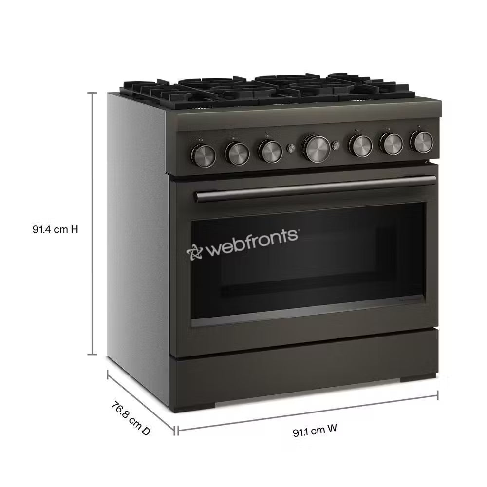 Kitchenaid KFDS936SBE 36-Inch 6 Burner Commercial-Style Dual Fuel Range With No Preheat Air Fry Mode