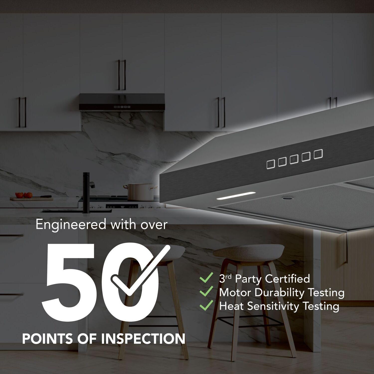 Broan GLA2303BLS Broan-Nutone 30-Inch Under Cabinet Range Hood, Energy Star, 350 Max Blower Cfm, Black Stainless Steel