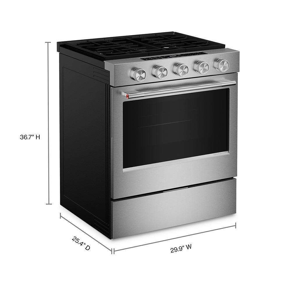 Kitchenaid KSGS330SPS 5.0 Cu. Ft. Smart Slide-In Gas Range With Convection Cooking Modes